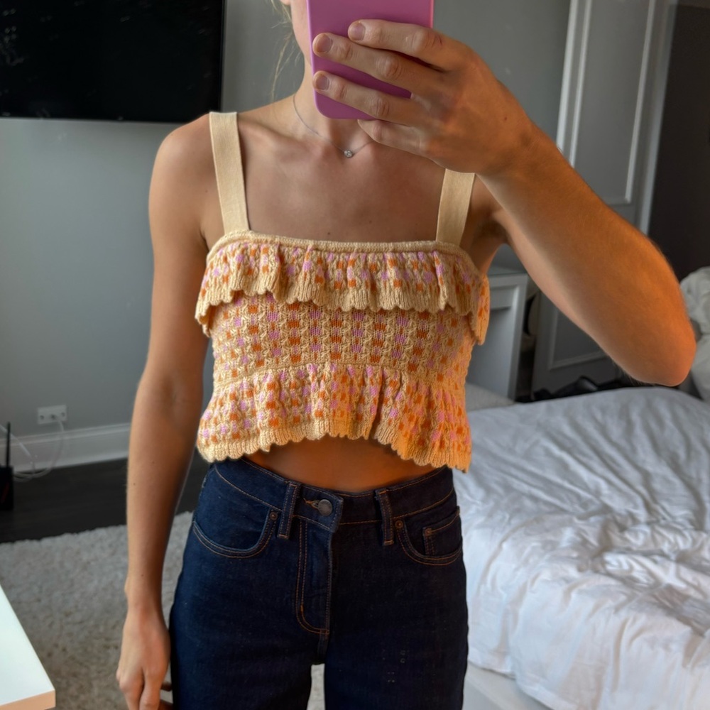 Zara Pastel Knit Crop Top